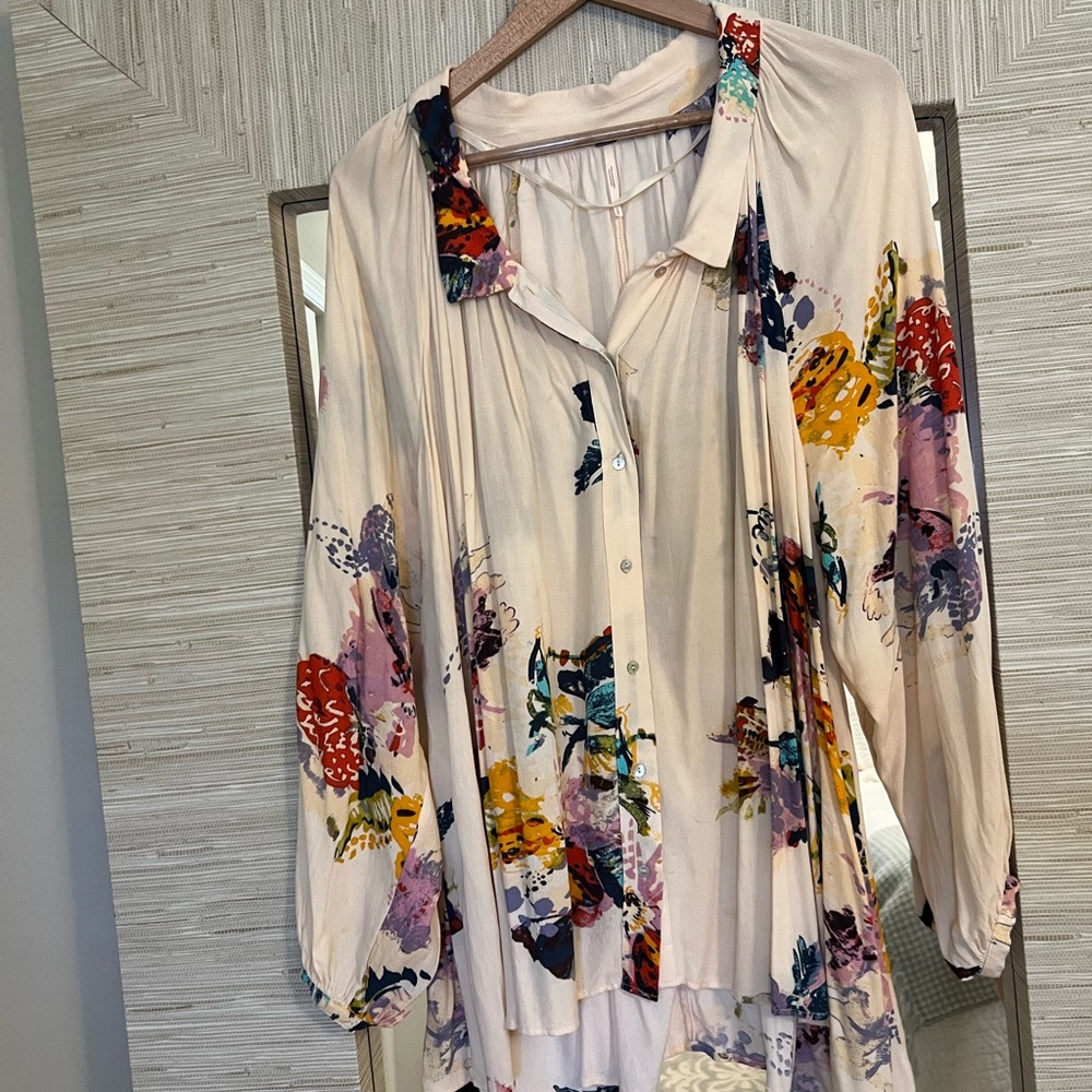 Free people floral blouse small